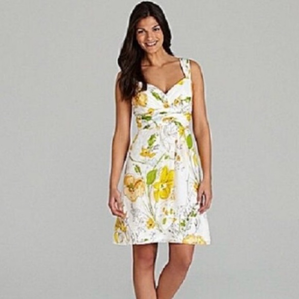 ALEX MARIE CAROLINE
FLORAL Dress Size 12 Ivory / Pale Yellow New